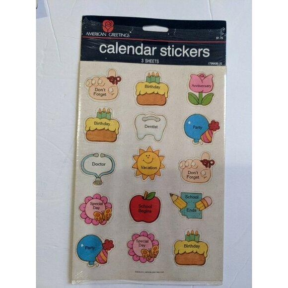 American Greetings Vintage 1982 Ziggy Calendar Stickers 3 Sheets 45 Total NOS - Picture 2 of 6